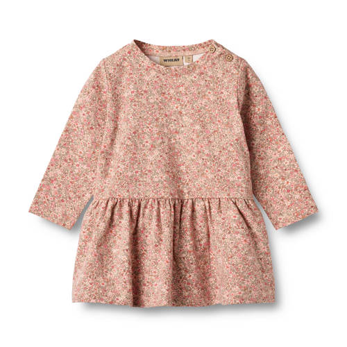 Wheat midi jurk roze Meisjes Katoen Ronde hals Bloemen - maat 92 afbeelding