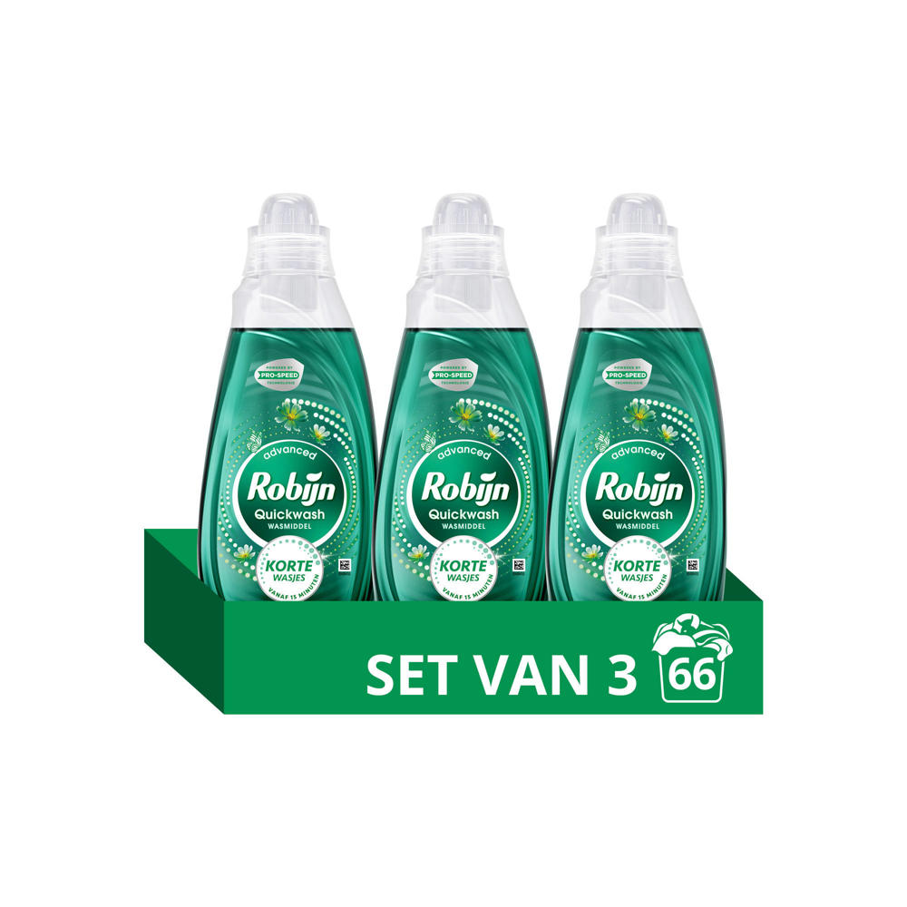 Robijn Advanced Quickwash Spring Blossom vloeibaar wasmiddel - 3 x 22 wasbeurten - 66 wasbeurten