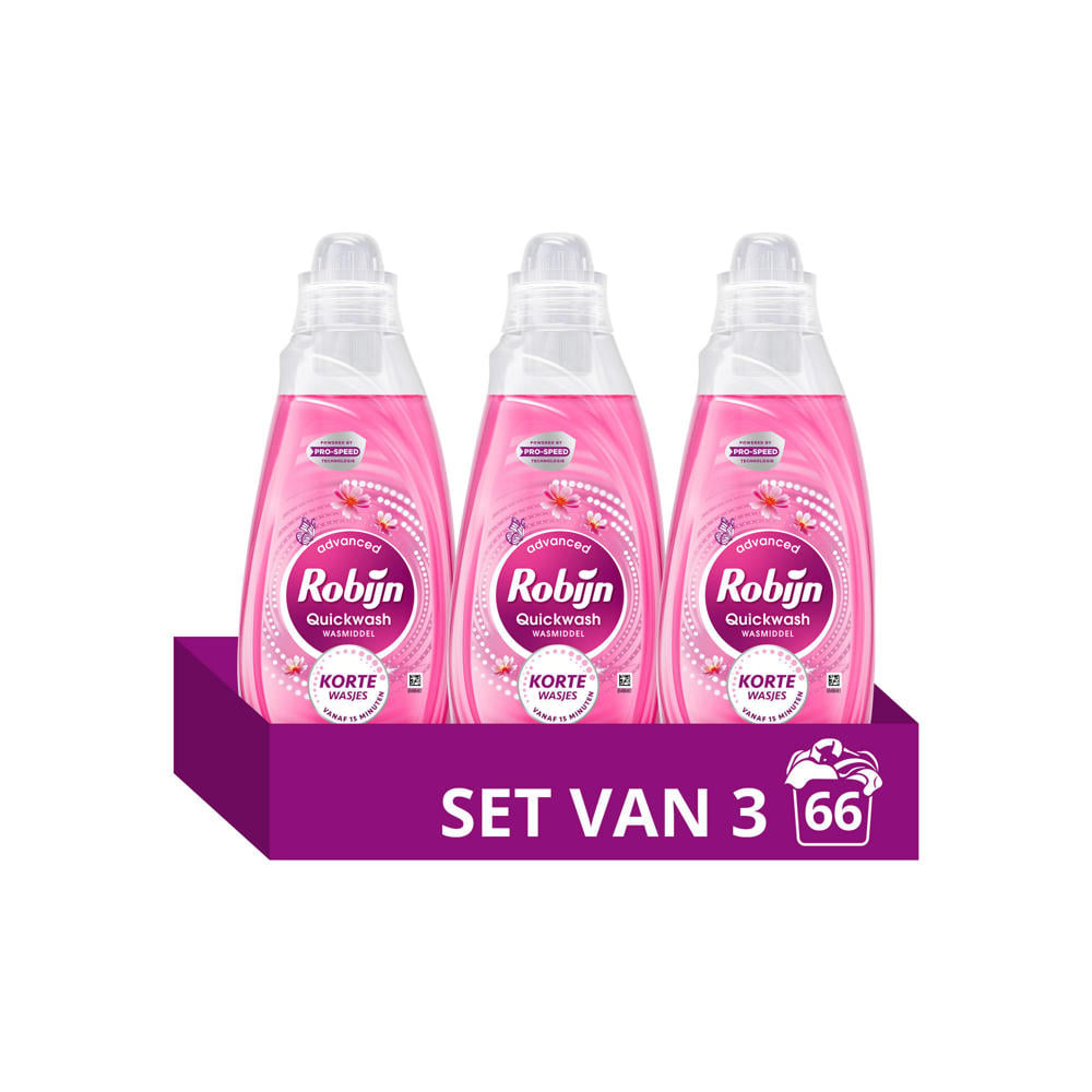 Robijn Advanced Quickwash Sunset Bloom vloeibaar wasmiddel - 3 x 22 wasbeurten - 66 wasbeurten