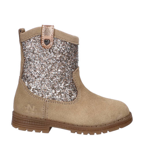 Nelson Kids suède laarzen met glitters beige Meisjes Suede Meerkleurig - maat 29 afbeelding
