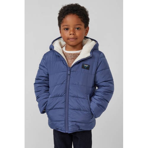 s.Oliver teddy jas donkerblauw Jongens Polyester Capuchon Meerkleurig