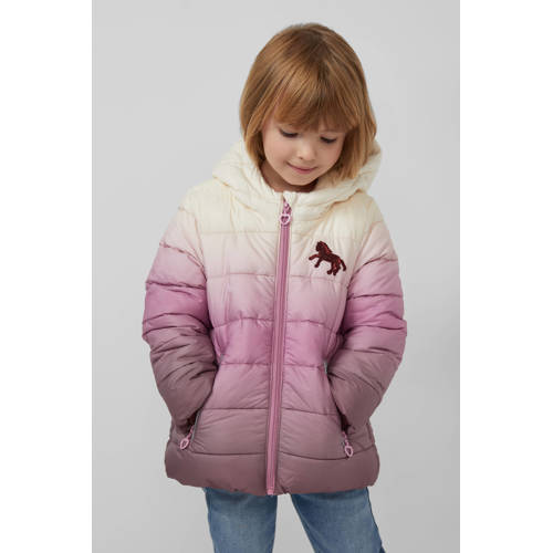 s.Oliver gewatteerde jas paars Meisjes Polyester Capuchon Dip-dye - maat 116 afbeelding