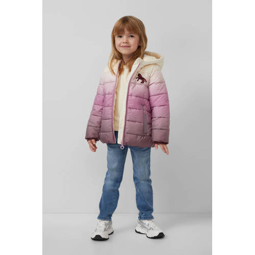 s.Oliver gewatteerde jas paars Meisjes Polyester Capuchon Dip-dye - maat 110 afbeelding