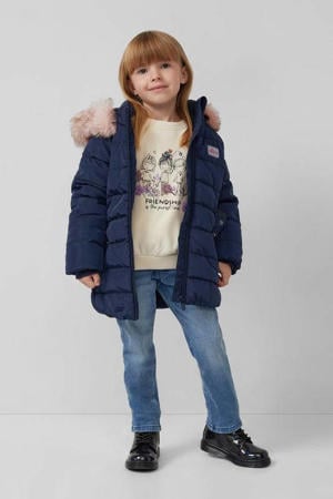 gewatteerde jas donkerblauw