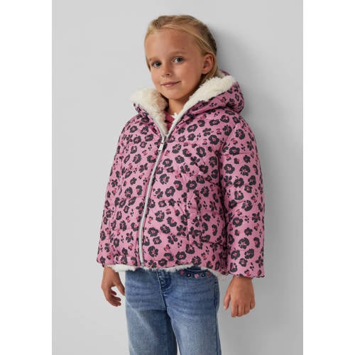 s.Oliver teddy jas ecru Meisjes Polyester Capuchon Effen