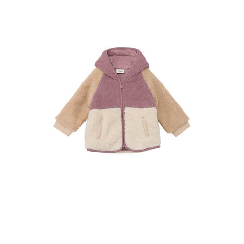s.Oliver teddy jas herfst roze Jongens Polyester Capuchon Meerkleurig