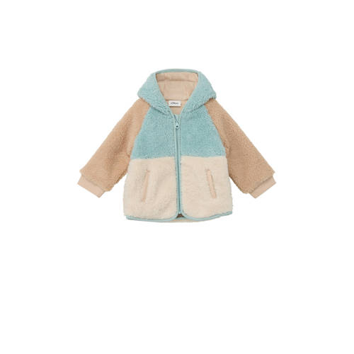 s.Oliver teddy jas herfst lichtblauw Jongens Polyester Capuchon Meerkleurig