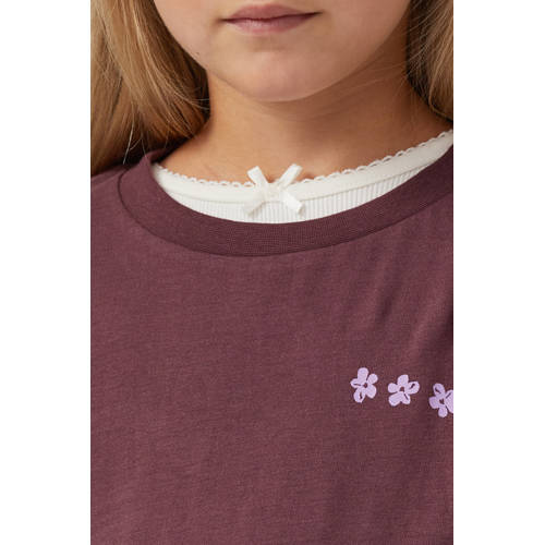 s.Oliver longsleeve donkerpaars Meisjes Katoen Ronde hals Backprint - maat 128/134 afbeelding