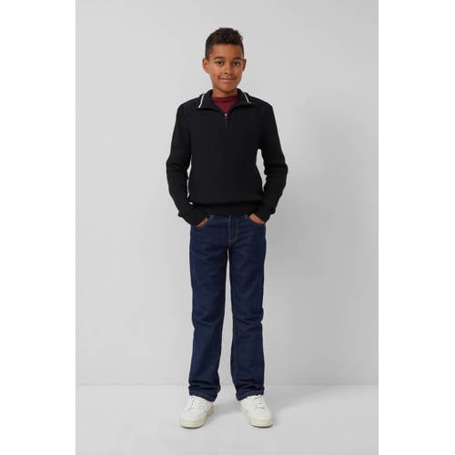 s.Oliver schipperstrui zwart Jongens Acryl Opstaande kraag Effen