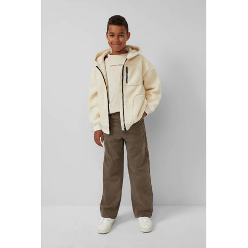 s.Oliver longsleeve ecru Jongens Katoen Ronde hals Tekst - maat 134/140 afbeelding