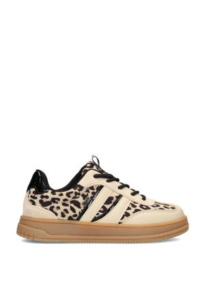 Nala sneakers met panterprint beige/zwart