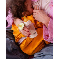 thumbnail: BIBS Babyfles 270 ml - Blush - met latex speen en opvouwbare trechtertje