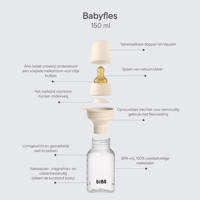 thumbnail: BIBS Babyfles 150 ml - Ivory - met latex speen en opvouwbare trechtertje