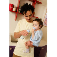 thumbnail: BIBS Glazen Babyfles - 240 ml - Ivory - met silicone speen en opvouwbare trechtertje