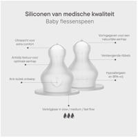 thumbnail: BIBS Glazen Babyfles - 120 ml - Ivory - met silicone speen en opvouwbare trechtertje