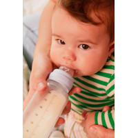 thumbnail: BIBS Glazen Babyfles - 240 ml - Ivory - met latex speen en opvouwbare trechtertje
