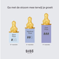 thumbnail: BIBS Babyfles 150 ml - Blush - met latex speen en opvouwbare trechtertje