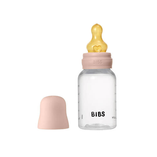 BIBS Babyfles 150 ml - Blush - met latex speen en opvouwbare trechtertje