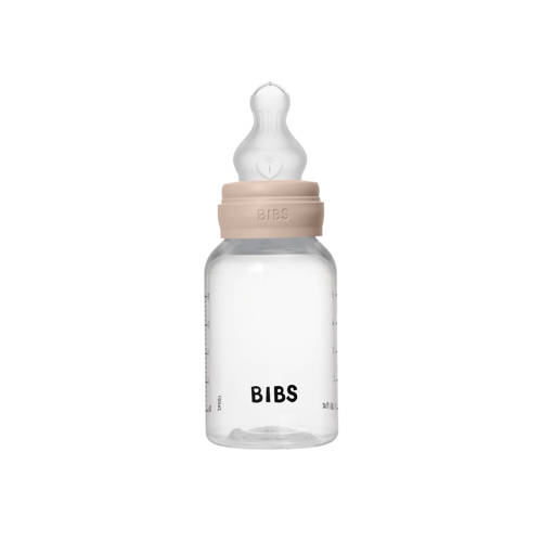 BIBS Babyfles 150 ml - Blush - met silicone speen en opvouwbare trechtertje