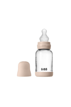 Glazen Babyfles - 120 ml - Blush - met silicone speen en opvouwbare trechtertje