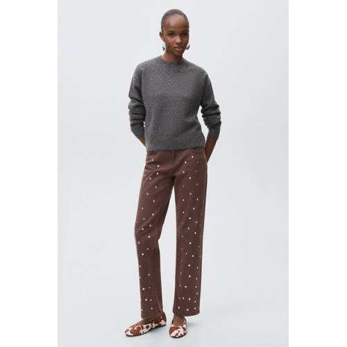 MANGO TEEN trui grijs Meisjes Acryl Ronde hals Sterren - maat 172(L) afbeelding