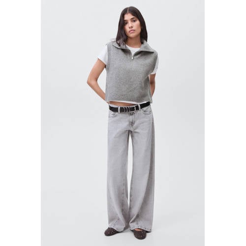 MANGO TEEN spencer grijs Trui Meisjes Polyester Schipperskraag Effen