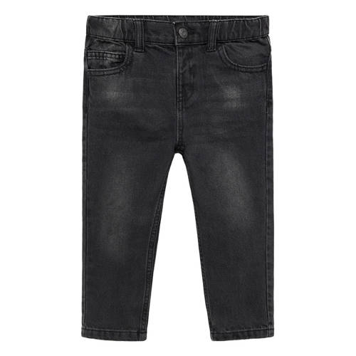 Mango Kids straight leg jeans donkergrijs Jongens/Meisjes Denim Effen - maat 110 afbeelding