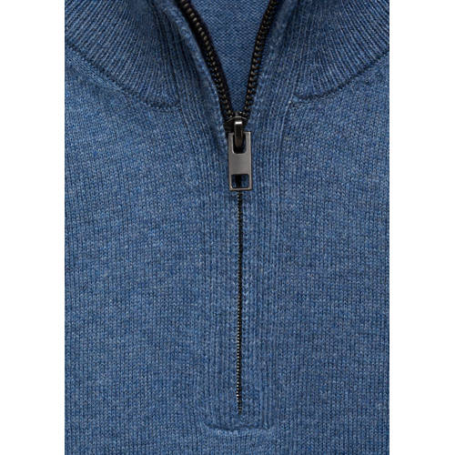 Mango Kids gebreide trui blauw Jongens Katoen Opstaande kraag Effen