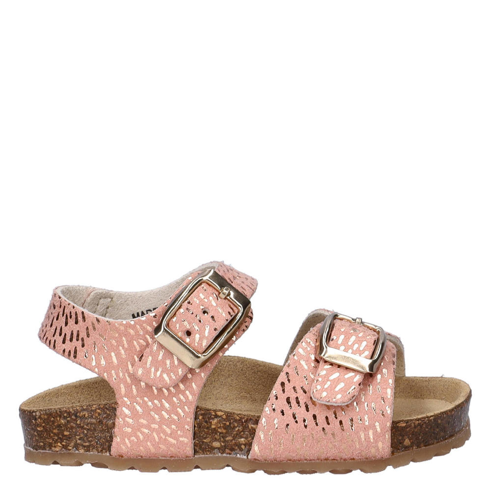 Roze meisjes Nelson Kids sandalen van leer met gesp