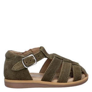 suède sandalen kaki