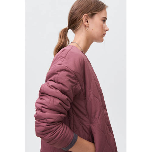 MANGO TEEN gewatteerde jas donkerrood Meisjes Polyamide Ronde hals Effen - maat 158(XS) afbeelding