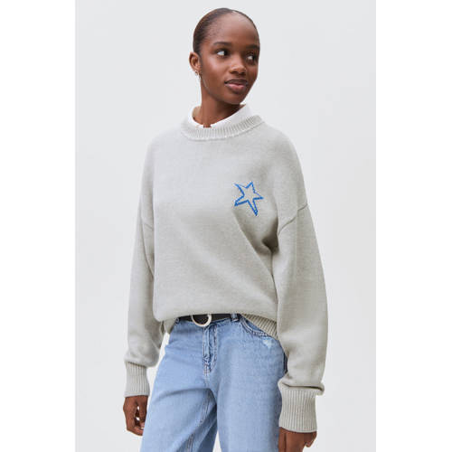 MANGO TEEN trui grijs Meisjes Sweat Ronde hals Backprint - maat 172(L) afbeelding