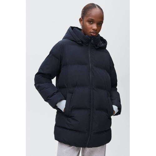 MANGO TEEN outdoor jas marineblauw Meisjes Polyester Capuchon