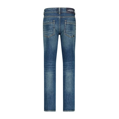 Vingino straight leg jeans medium blue denim Blauw Effen