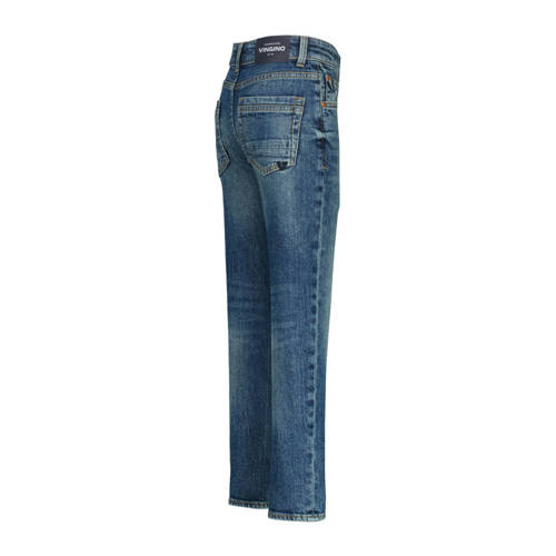 Vingino straight leg jeans medium blue denim Blauw Effen