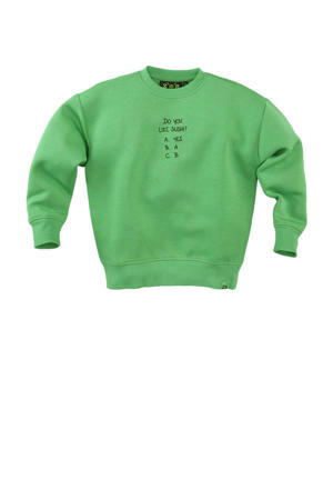 sweater Misja met backprint groen