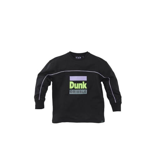 Z8 kids longsleeve Stax donkerblauw Jongens Stretchkatoen Ronde hals Printopdruk