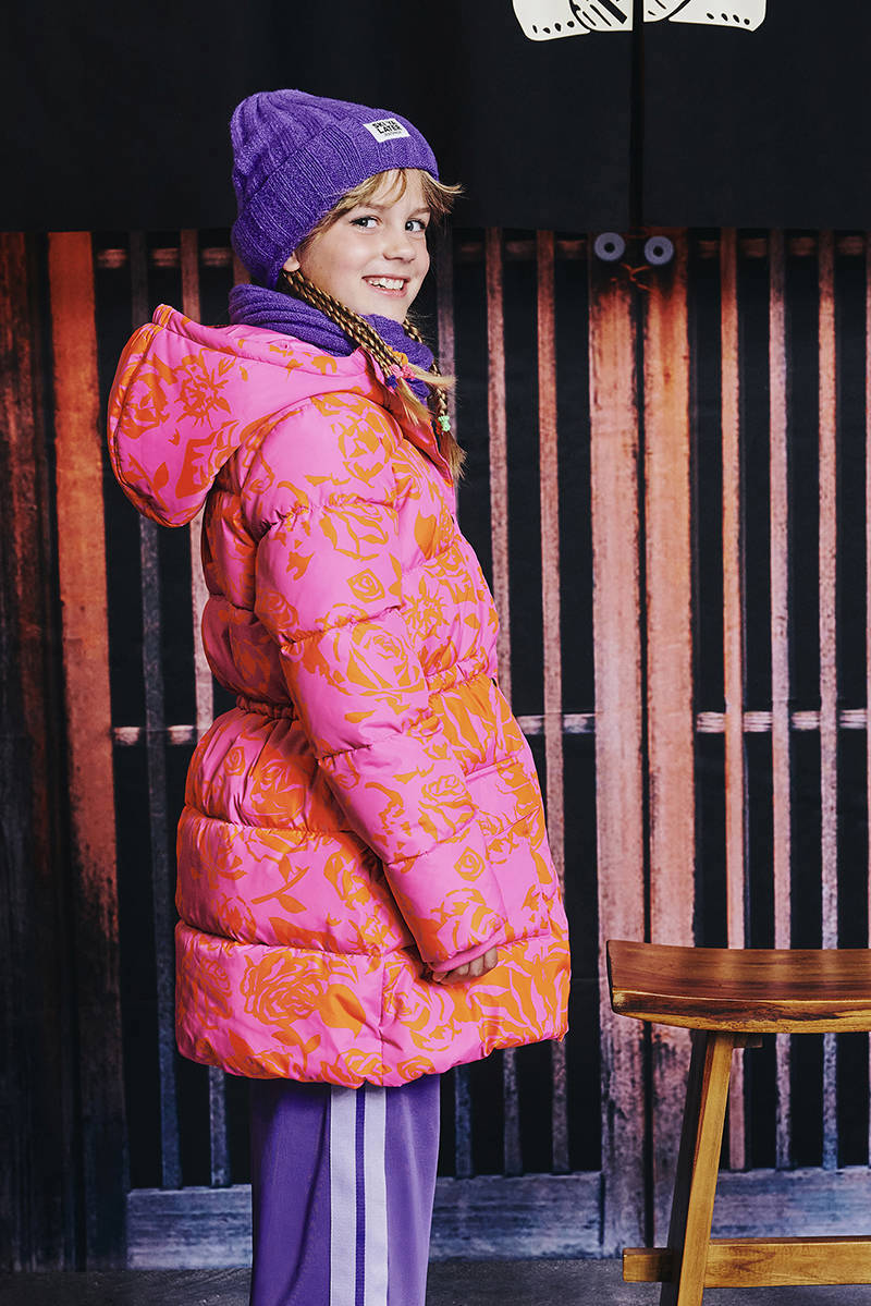Z8 kids gewatteerde winterjas Rosalia roze/oranje | kleertjes.com