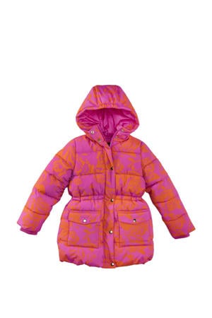 gewatteerde winterjas Rosalia roze/oranje