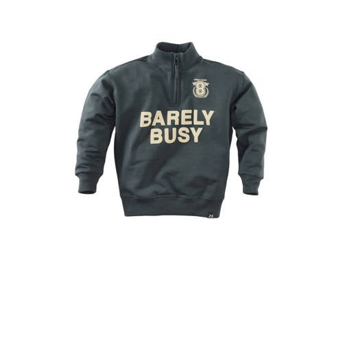 Z8 kids sweater Rufus grijsgroen Tekst