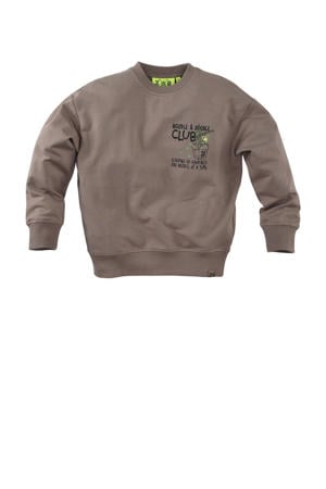 sweater Pharo met backprint taupe