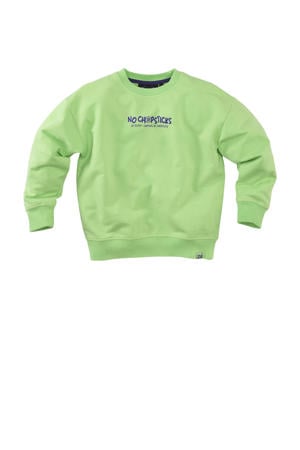 sweater Brex met backprint groen