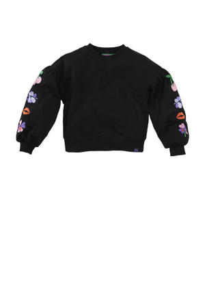 sweater Zahara met borduursels donkerblauw