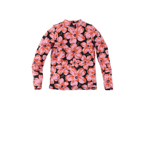 Z8 kids longsleeve Marell met bloemen roze Meisjes Stretchkatoen Opstaande kraag - maat 128/134 afbeelding