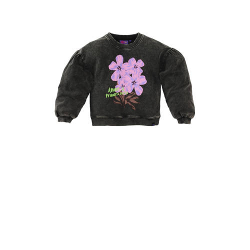 Z8 kids sweater Raissa antraciet Grijs Meisjes Stretchkatoen Ronde hals - maat 128/134 afbeelding