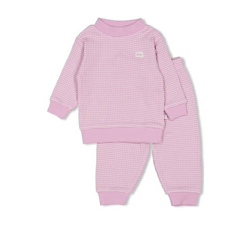 Feetje unisex wafel pyjama lila Paars Jongens/Meisjes Katoen Ronde hals