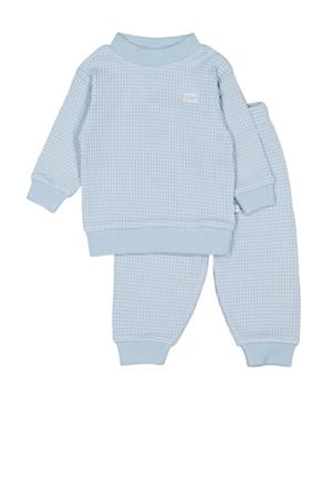   unisex wafel pyjama lichtblauw