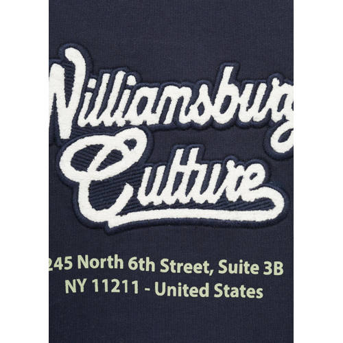 Mango Kids sweater marineblauw Printopdruk