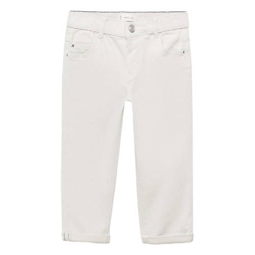 Mango Kids regular casual broek wit Jongens Stretchkatoen Effen - maat 104 afbeelding