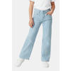 Cars loose fit jeans met zebraprint light blue denim